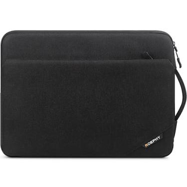 Imagem de ROEPHY Capa para laptop de 15,6 polegadas, capa protetora para laptop com alça retrátil para MacBook Pro 16, Microsoft Surface, Dell XPS, HP Envy, Lenovo ThinkPad, ASUS, Acer, preta