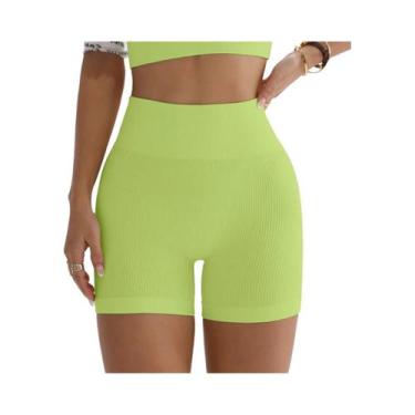 Imagem de Calças De Yoga Femininas De Cintura Alta Em Cor Sólida Com Textura Can