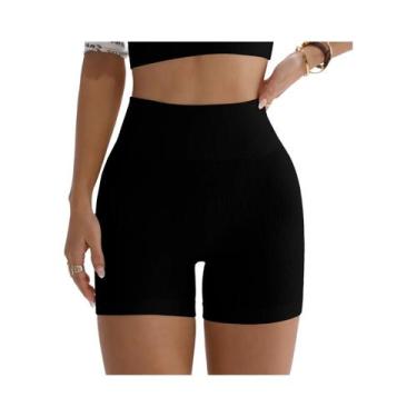 Imagem de Calças De Yoga Femininas De Cintura Alta Em Cor Sólida Com Textura Can