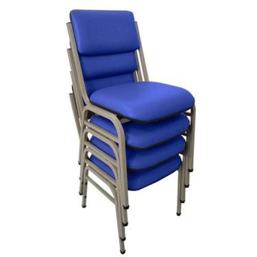 Imagem de Kit com 4 Cadeiras para Auditórios Linha Hotel Smart Azul