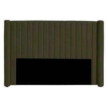 Imagem de Cabeceira Casal Queen Size Estofada Para Cama Box Alicia Veludo Cor Chocolate