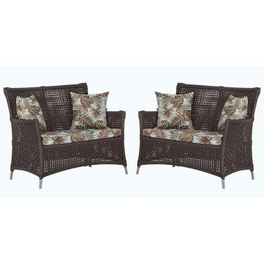 Imagem de 2 Sofás área Externa Igapó Alumínio Fendi Corda Náutica E6 Marrom