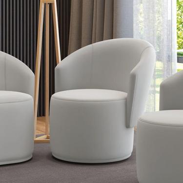 Imagem de Poltrona Decorativa Orgânica Fixa Para Sala Malu Veludo Cinza M11 - D'rossi