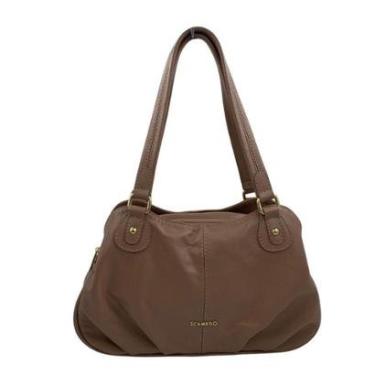 Imagem de Bolsa de Ombro Scamboo Couro Bege 2035 - Bege Tamanho U-Feminino