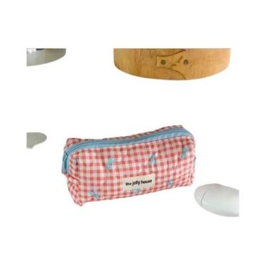 Imagem de Bolsa De Cosméticos Feminina Grande Capacidade Com Padrão De Laço Fofo