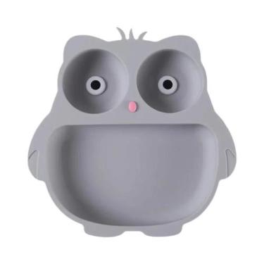 Imagem de Prato De Silicone Para Crianças Com Design De Coruja, Com Ventosa E Co