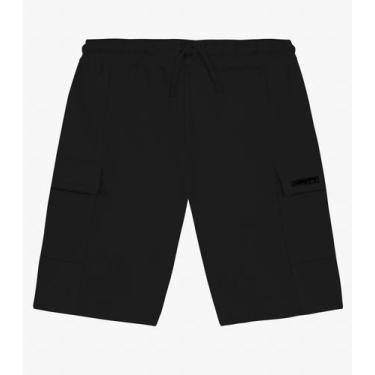 Imagem de Bermuda Juvenil Masculino em Moletom Sarjado Minty Preto, 16, Preto