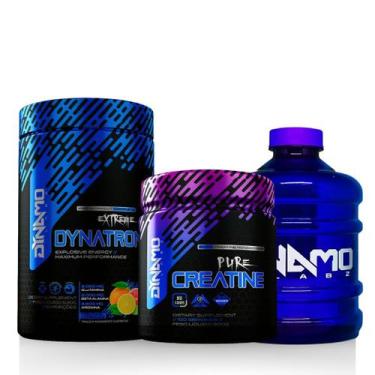 Imagem de Kit Creatina 100% Pura 300g + Pré-Treino Dynatron Extreme 630g + Galão