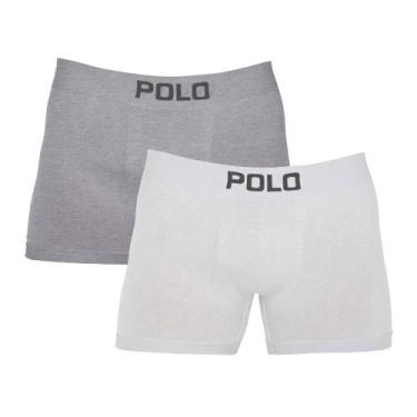 Imagem de Kit 2 Cuecas Boxer Polo 781 Algodão Sortido - POLO STAR, Branco, Cinza