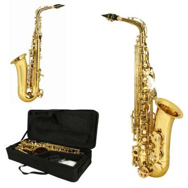 Imagem de Sax Alto Saxofone Konig Dourado Completo Com Estojo Boquilha