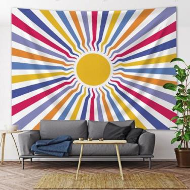 Imagem de Tapeçaria colorida, estética de sala de parede solar, 150x100cm, micro