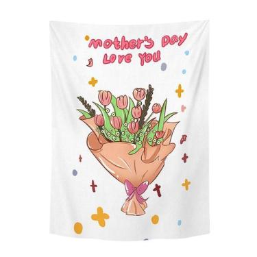Imagem de Tapeçaria I Love You, parede de dia das mães, 150x130cm, microtecido -