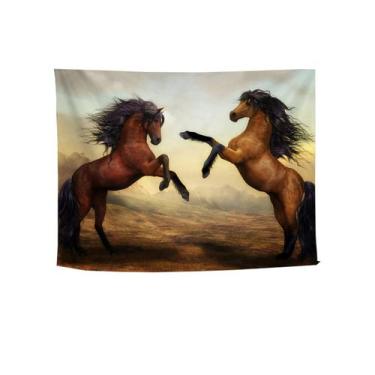 Imagem de Microtecido de parede Tapeçaria Animal Horse 150x100cm para quarto - y