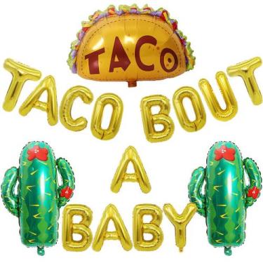 Imagem de Kit de balão TACos BOUT A BABY Mylar Cactus 16 unidades com hélio - Yi