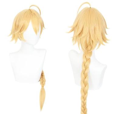 Imagem de Peruca de cosplay Genshins Impacts Aethers Synthetic Hair 55cm - yiwei