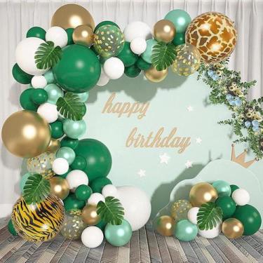 Imagem de Kit Balloon Arch Garland Feliz Aniversário, 91 unidades Green Party - 