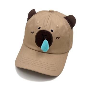 Imagem de Boné de beisebol de algodão com design de capivara de desenho animado 