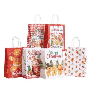 Imagem de Sacolas Christmas Gingerbread Kraft Paper, pacote com 24 - yiweisai