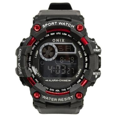 Imagem de Relógio Masculino Onix Digital IT1307H Preto e Vermelho  Resistente à 