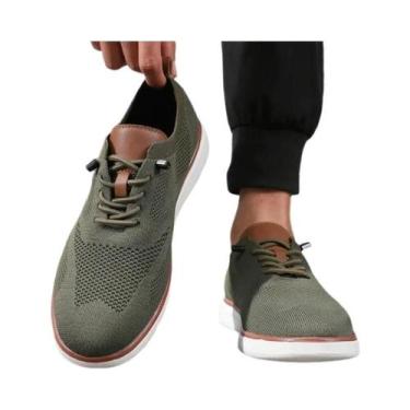 Imagem de Tênis Masculinos De Malha Tricotada Respirável, Estilo Casual Versátil