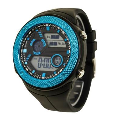 Imagem de Relógio Masculino Onix Digital IT8982 Preto e Azul  Resistente à Água 