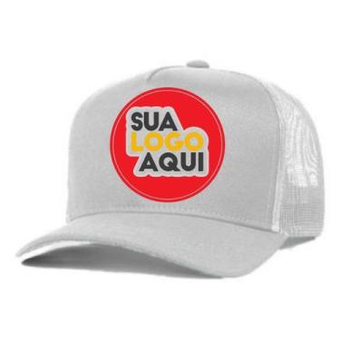 Imagem de Kit 5 Bonés Personalizados DTF Trucker Redinha Tela Aba Curva Cor:Cinz