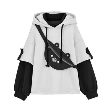 Imagem de Mochila Feminina Y2K Harajuku Com Estampa De Urso Fofo, Casual E Solta