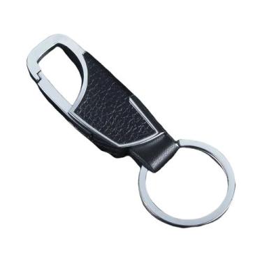 Imagem de Chaveiro De Couro Luxuoso Preto Para Homens, DIY, Criativo, Suporte Pa