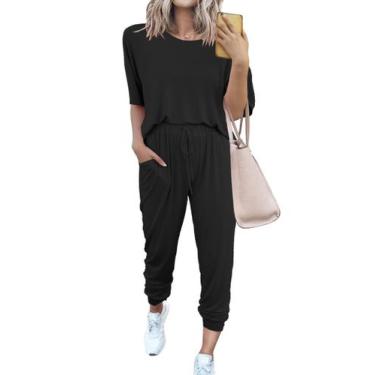 Imagem de Conjunto de Agasalho PRETTYGARDEN 2 Peças Color Block Preto XXL