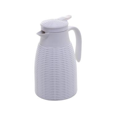 Imagem de Garrafa Térmica de Plástico Rattan Branca 1l Lyor, 1L, Branco