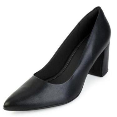 Imagem de Sapato Scarpin Feminino Salto Médio Conforto Piccadilly, Preto, 37