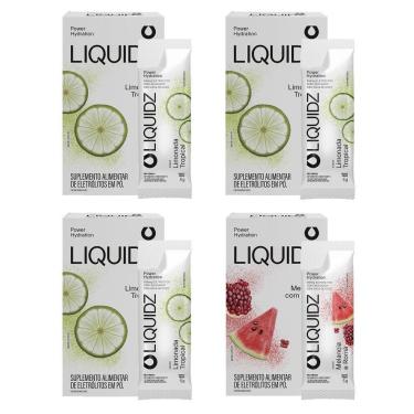 Imagem de LIQUIDZ - Eletrólitos Zero Açúcares - Limonada | Melancia - Kit 4 Caixas - 24 sachês-Unissex