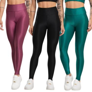 Imagem de KIT 3 Calça Legging Fitness Esmeralda Serra e Mar Roupa De Academia Treino Moda Feminina Musculação-Feminino