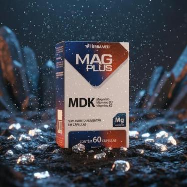 Imagem de Mag Plus MDK Magnesio D3 e K2 Mg 60 Capsulas Herbamed, Natural
