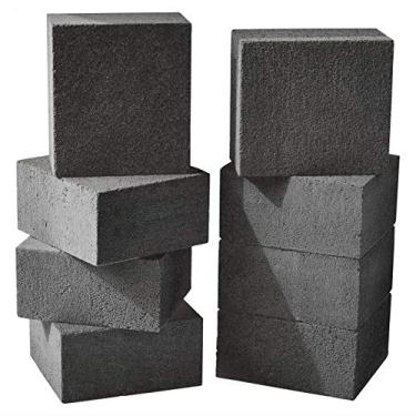 Imagem de Não tóxico, sem produtos químicos, tijolo de grelha preto, pacote com 4. Melhor bloco de limpeza de churrasco reutilizável para tops, grelhas e fumantes. A pedra de abóbora sem arranhões é a ferramenta perfeita para limpar grades e churrascos