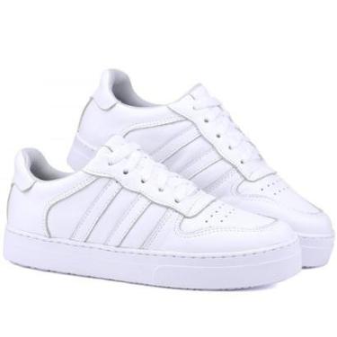Imagem de Tênis Feminino Casual Couro Cano Curto Cadarço Moda Mr. Gutt-Feminino