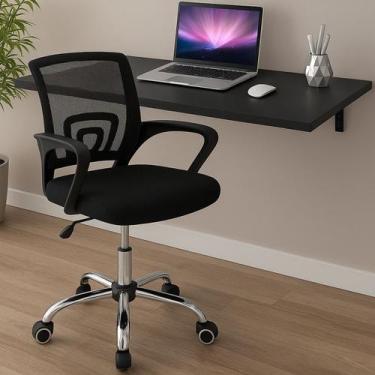 Imagem de Mesa Dobrável de Parede Cadeira de Escritório Giratória Ergonômica - D