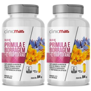 Imagem de KIT 2X Óleo de Prímula + Borragem + L-Triptofano 1000mg 60 cápsulas - 