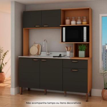 Imagem de Armário de Cozinha Completo Compacto Bella 1,55m Sem Tampo 100 MDF 034