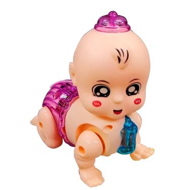 Imagem de Boneca Bebê Interativa Bebê Engatinha Interativo com Luzes e Sons Articulada Rosa Shopmix
