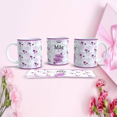 Imagem de Caneca de Porcelana 325ML Mães Estampa 60 Decorada para Dia das Mães Apta micro-ondas e...