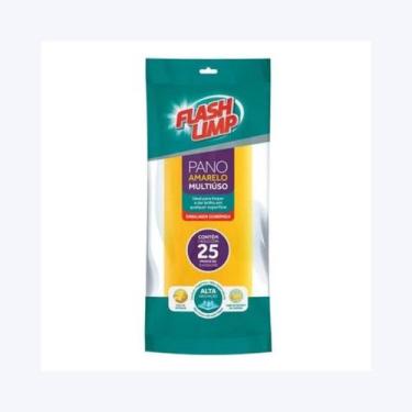 Imagem de Rolo Com Pano Amarelo Multiuso 25 Peças Flash Limp, 25