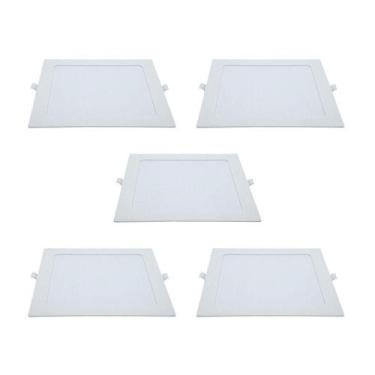 Imagem de Plafons Modaza de Embutir Quadrado, 18W, Branco - 5 Unidades