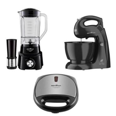 Imagem de Batedeira Britânia Perola 550 Neve, Liquidificador Diamante 800 e Gril