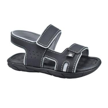 Imagem de Sandália Molekinho Infantil Meninos tiras autocolantes -, Preto, 26