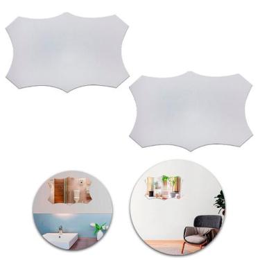 Imagem de 2 Espelho Adesivo Acrílico Parede Banheiro Quarto Decoração 30x40cm - 