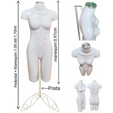 Imagem de Manequim feminino (Meio corpo definido N.38) branco com tampa branca +