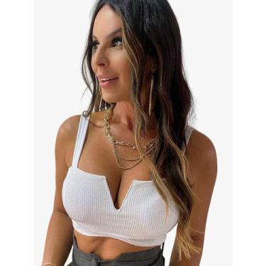 Imagem de Cropped Festa Corset Paete Top Brilhos Feminino Decote V Alcinha - Loo