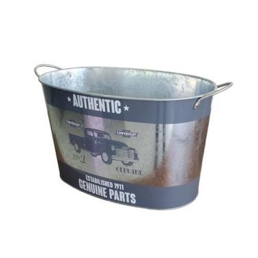 Imagem de Balde de Gelo Metal Oval Grande Cerveja Bebida Chevrolet - Full Fit