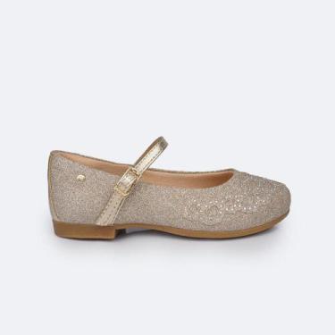 Imagem de Sapato Infantil Pampili Angel Corações Strass Dourado 10.473, 35